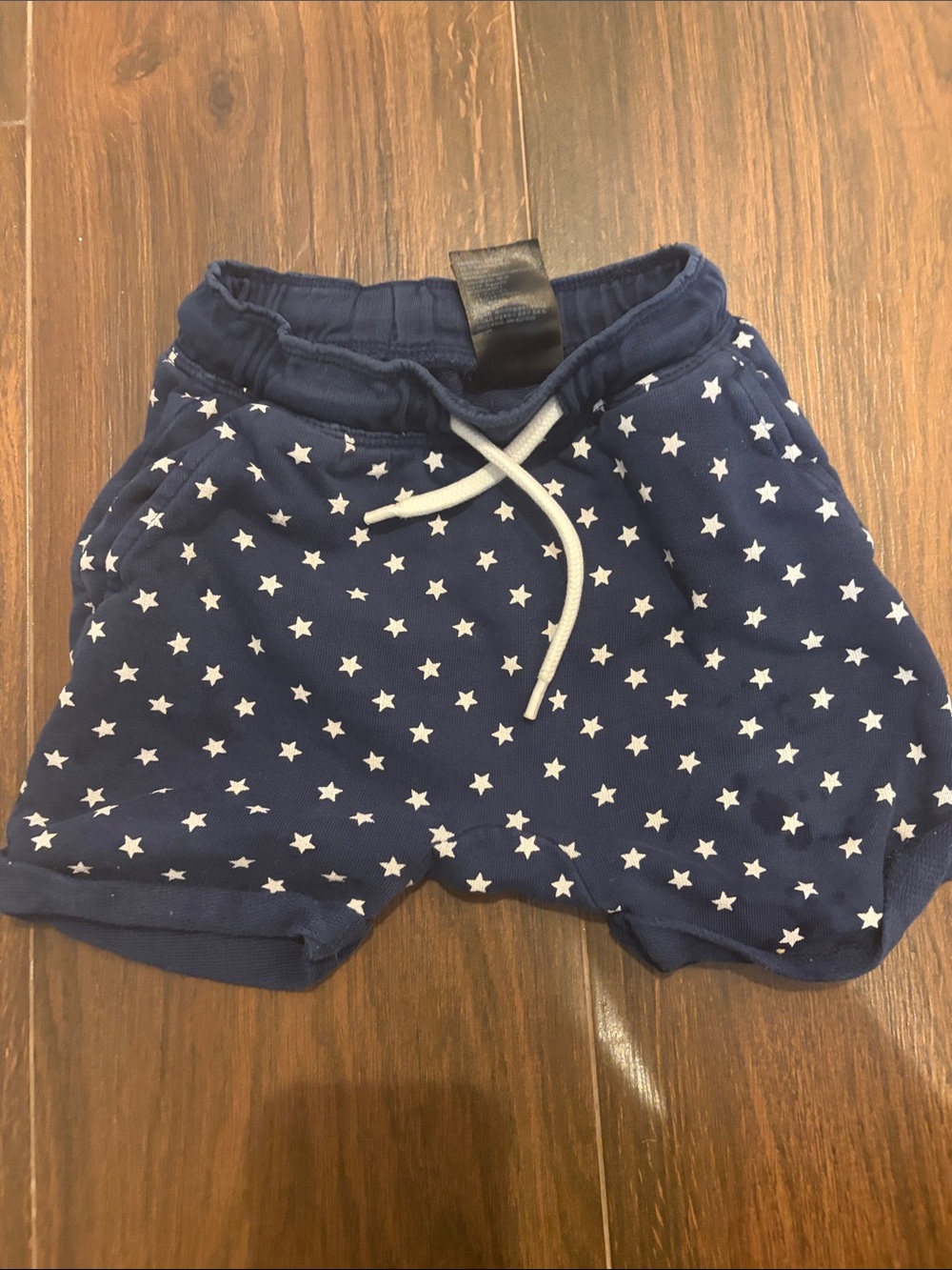 JULY 4TH READY! Navy Star Print Kids Shorts with Drawstring